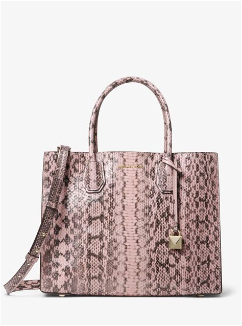 michael kors mercer rose snakeskin|michael kors tote bag.